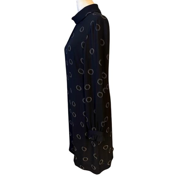 Hobbs London Navy Clarice Polka Dot Print Long Sleeve Shift Dress US Size 6 - Picture 4 of 10